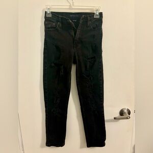 Aeropostale Black Ripped Denim Mom Jeans Size 000